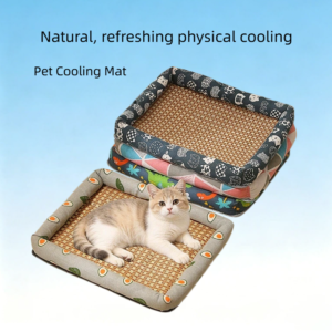 Bordered Rattan Pet Cooling Mat