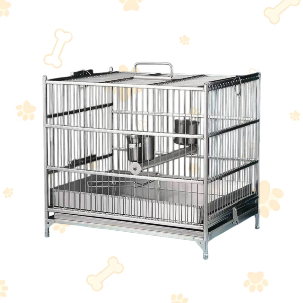 304 Stainless Steel Large Bird Cage – Double Tray & Pull-Up Door Design for Myna, Thrush, Parrot & More Stainless Steel Large Bird Cage – Double Tray & Pull-Up Door Design for Myna, Thrush, Parrot & More
