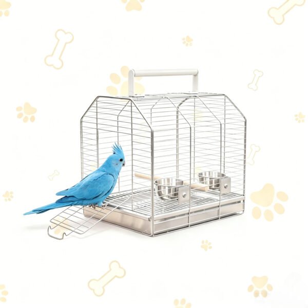 Stainless Steel Parrot Travel Carrier – Lightweight, Easy Climb, No Assembly Required