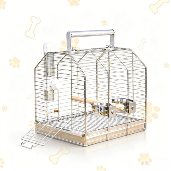 Stainless Steel Parrot Travel Carrier – Lightweight, Easy Climb, No Assembly Required