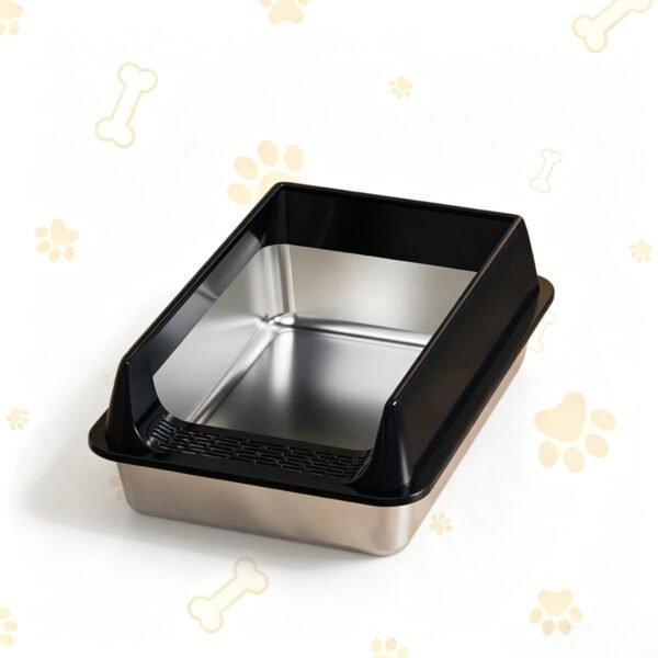 Stainless Steel Cat Litter Box, Anti-Splash, Easy Clean Stainless Steel Cat Litter Box with Anti-Splash Design |Durable & Easy Clean