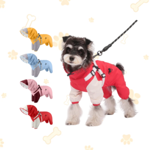 Petpading 4-Leg PU Dog Rain Coat, Windproof Breathable Dog Rain Jacket with Integrated Leash D-Ring 4-Leg PU Dog Rain Coat, Windproof Breathable Dog Rain Jacket with Integrated Leash D-Ring