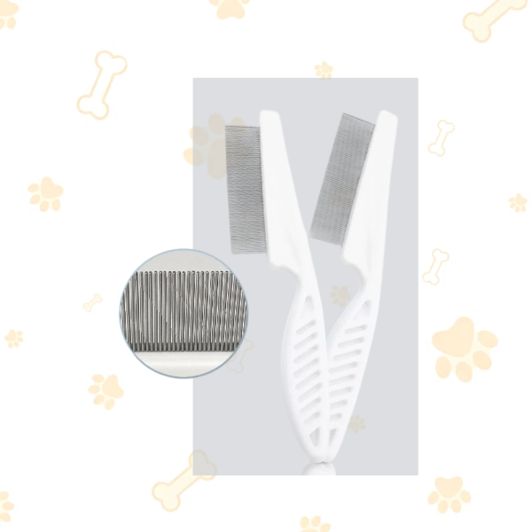 Fine Dense Teeth Pet Flea Comb, Gentle Skin-Safe Grooming Tool for All Breeds of Cats & Dogs