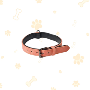 Dual-Layer Suede Dog Collar, Adjustable Sturdy Pet Neck Collar with Alloy Buckle & D-Ring